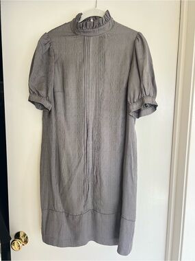 Trina Turk Silk Made in USA vintage High-Neck Short Sleeve Dress